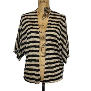 Striped Open-Front Cocoon Cardigan S